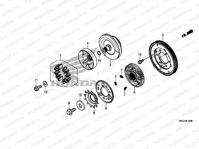 E-14 PRIMARY DRIVE GEAR