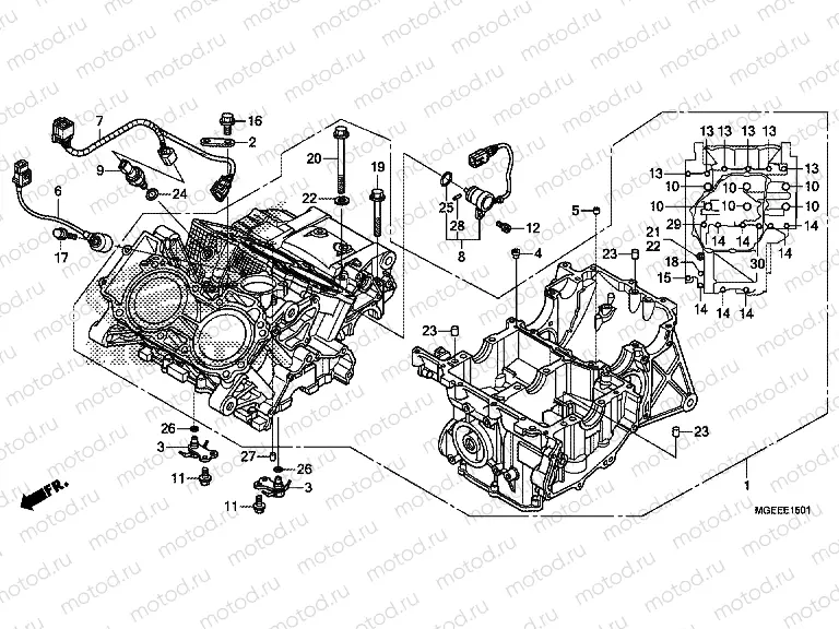 E-15-1 CRANKCASE (VFR1200F) buy cheap online