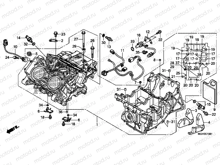 E-15-1 CRANKSHAFT (VFR1200XD)
