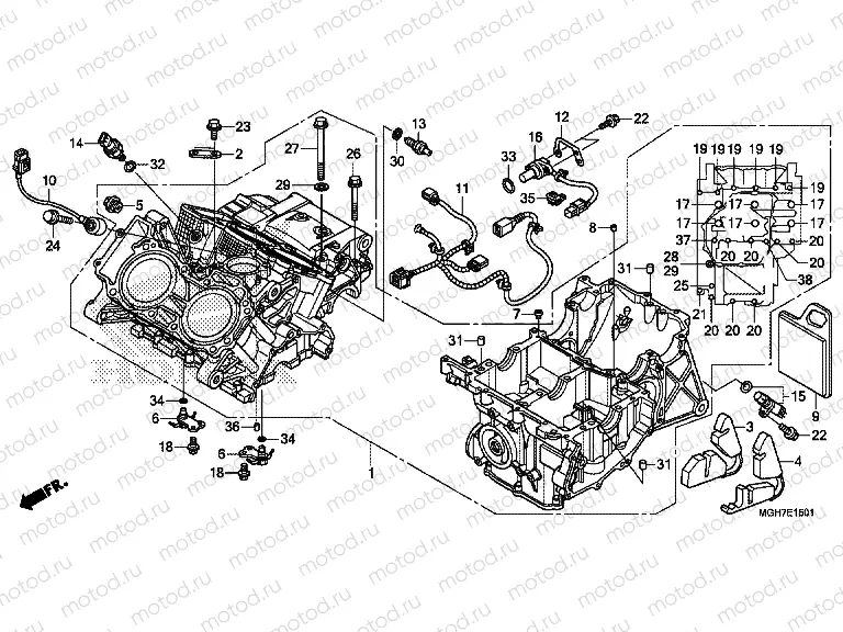 E-15-1 CRANKSHAFT (VFR1200XD / XDA / XDL / XDS)