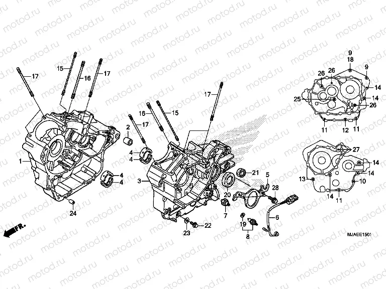 E-15-1 CRANKSHAFT (VT750S)