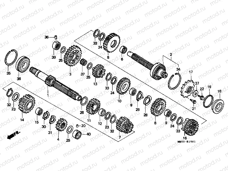 E-15-1 TRANSMISSION (CBR1000FK)