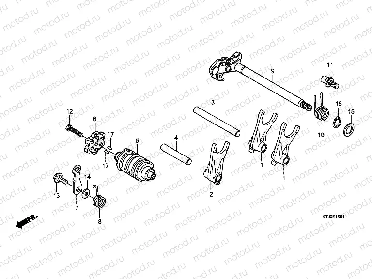 E-15-1 TRANSMISSION DRUM (CGR125SHA, B)
