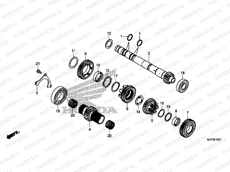 E-15-1 TRANSMISSION (MAINSHAFT) (CRF1000D)