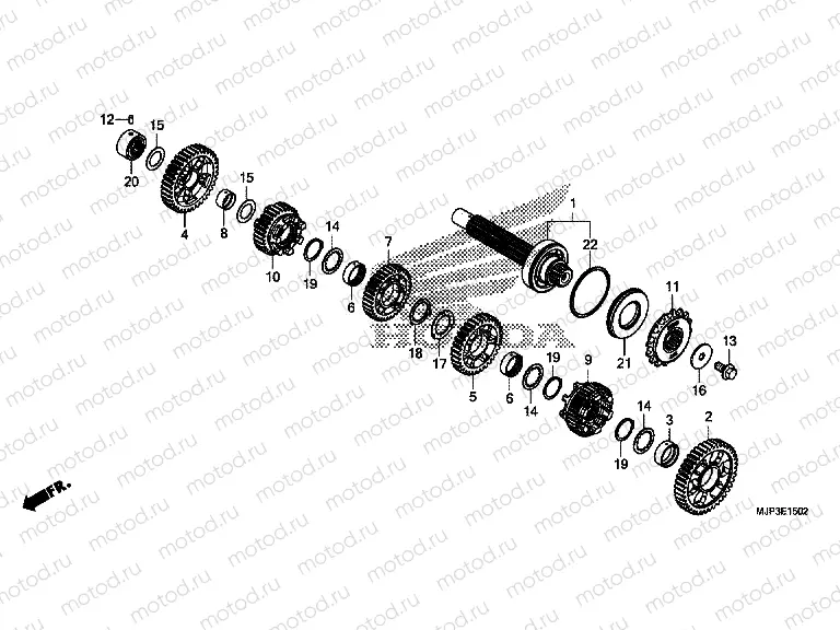 E-15-2 TRANSMISSION (COUNTERSHAFT) (CRF1000D)