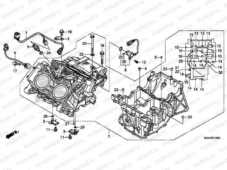 E-15 CRANKCASE (VFR1200X / XA / XL)