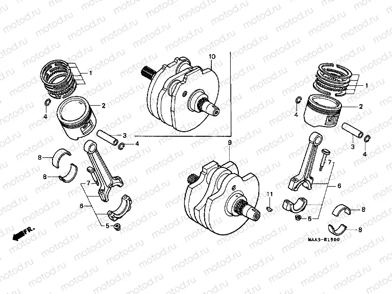 E-15 CRANKSHAFT / PISTON
