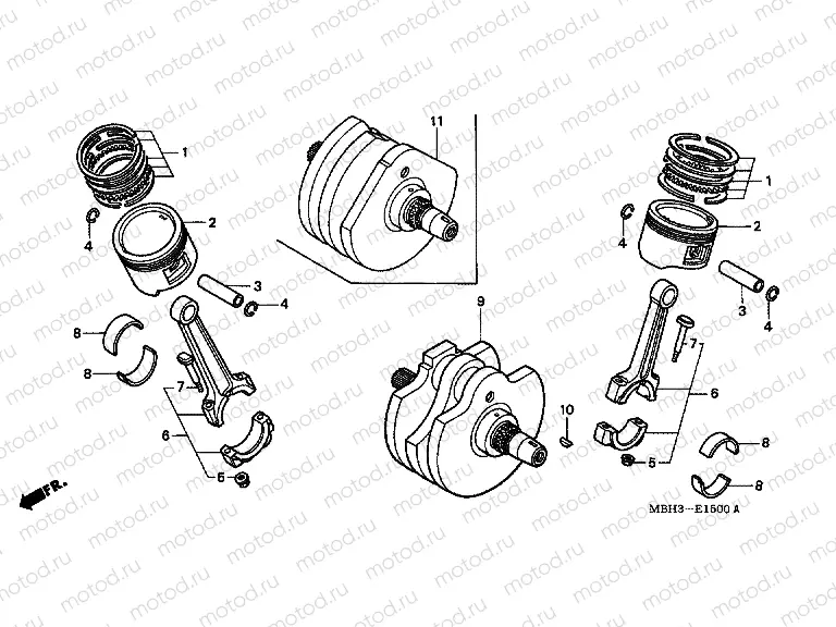 E-15 CRANKSHAFT / PISTON