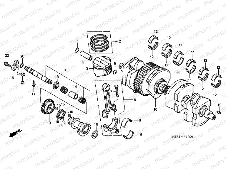 E-15 CRANKSHAFT / PISTON