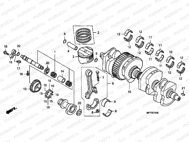 E-15 CRANKSHAFT / PISTON
