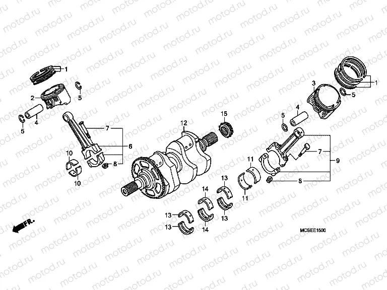 E-15 CRANKSHAFT / PISTON