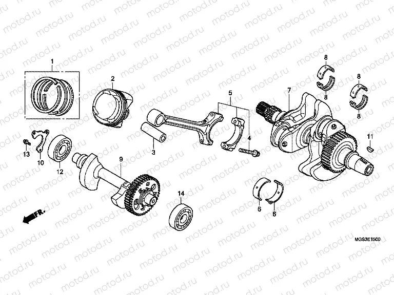 E-15 CRANKSHAFT / PISTON
