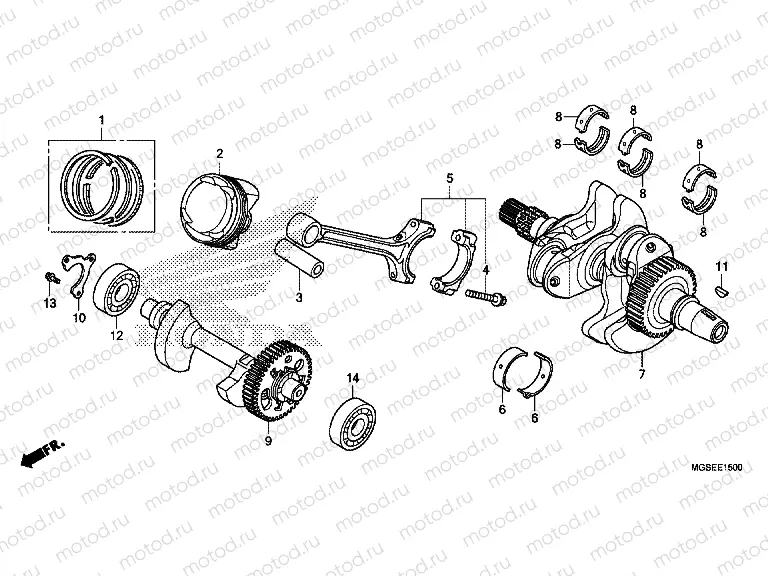 E-15 CRANKSHAFT / PISTON