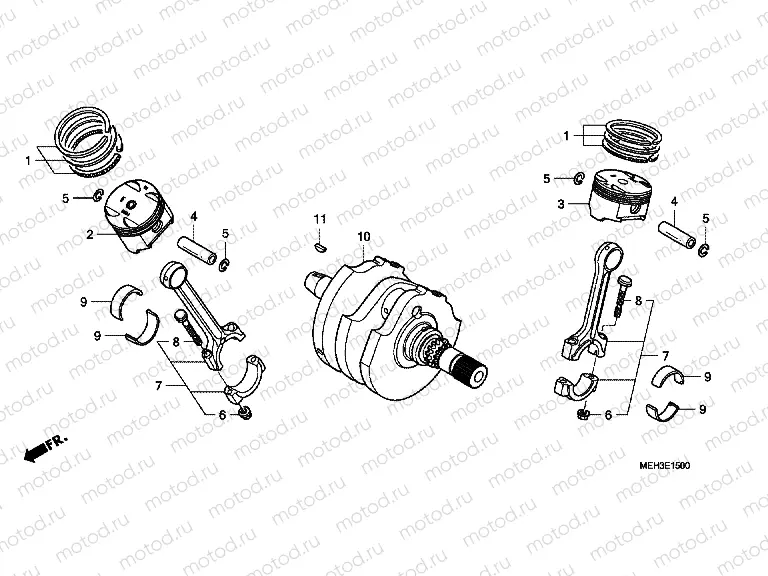E-15 CRANKSHAFT / PISTON