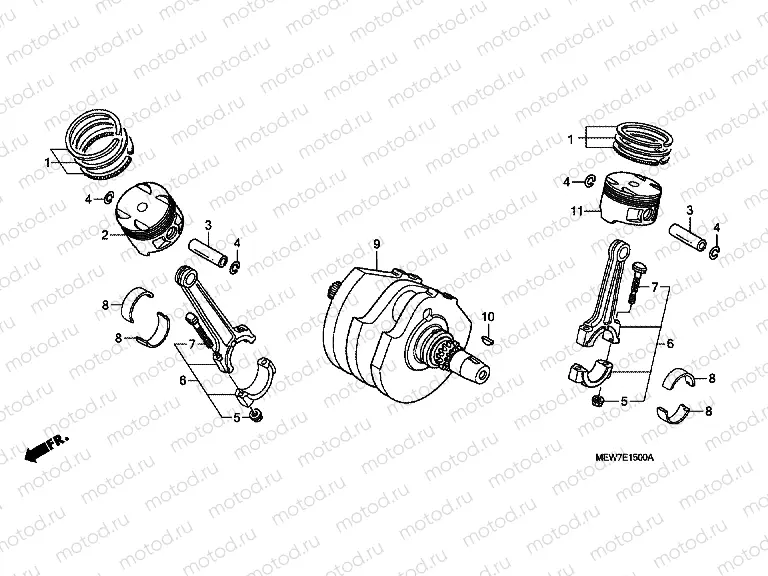 E-15 CRANKSHAFT / PISTON