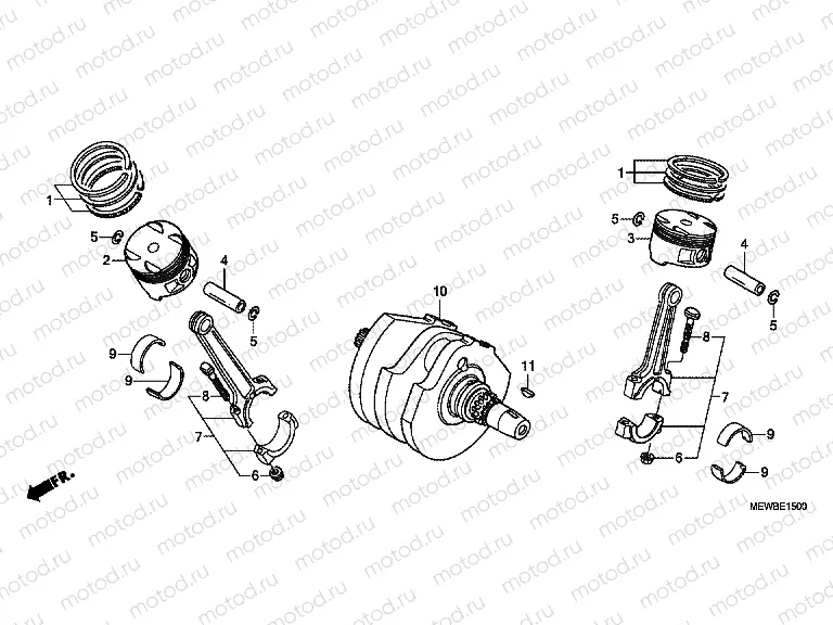 E-15 CRANKSHAFT / PISTON