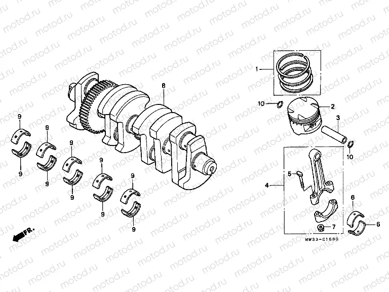 E-15 CRANKSHAFT / PISTON
