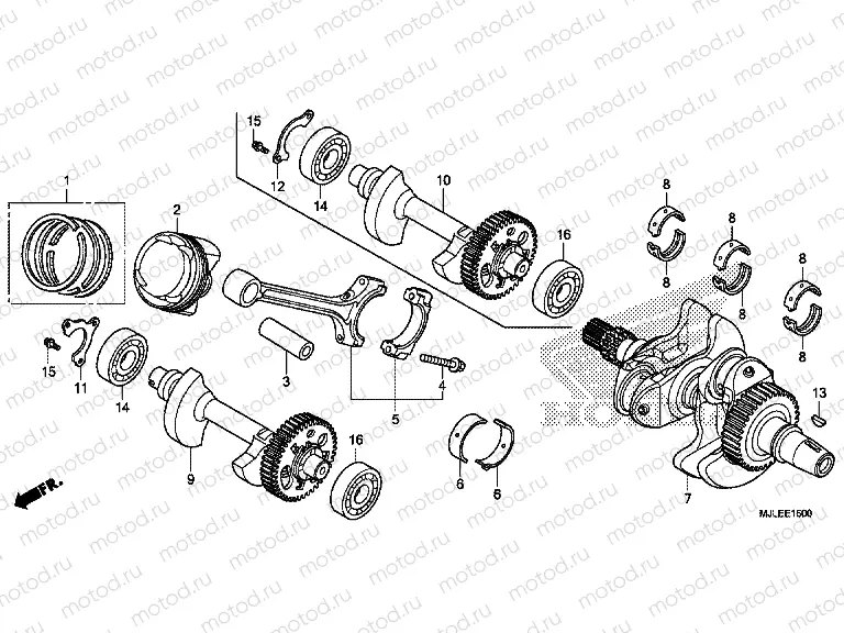 E-15 CRANKSHAFT / PISTON
