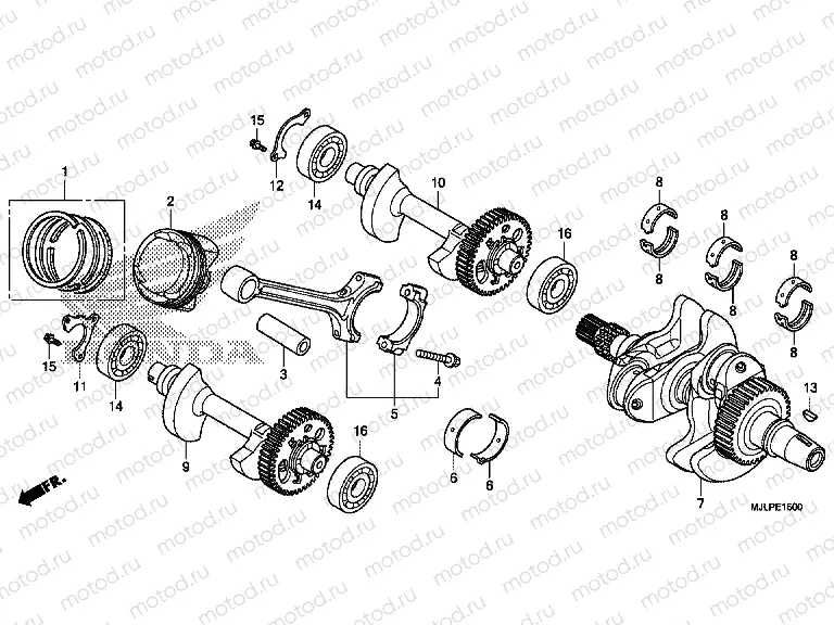 E-15 CRANKSHAFT / PISTON