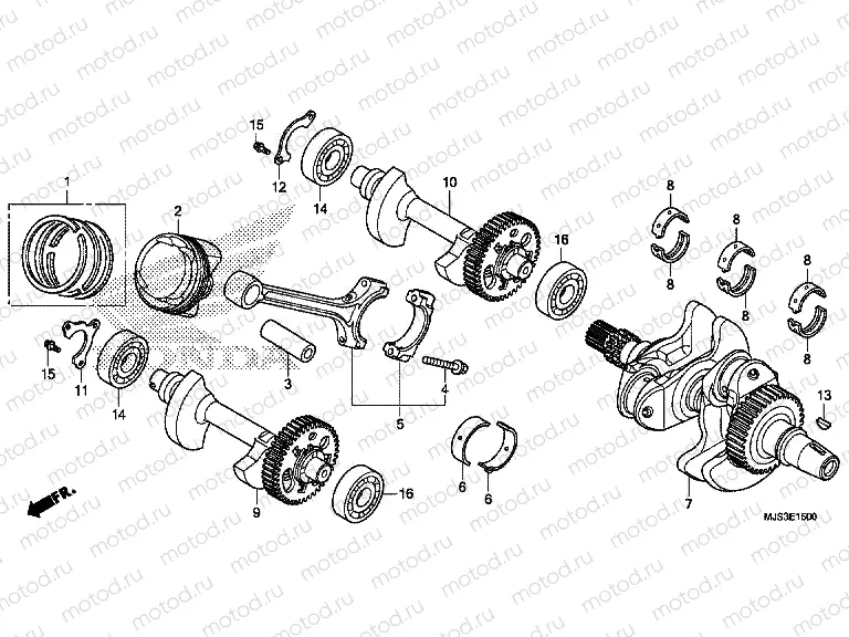 E-15 CRANKSHAFT / PISTON