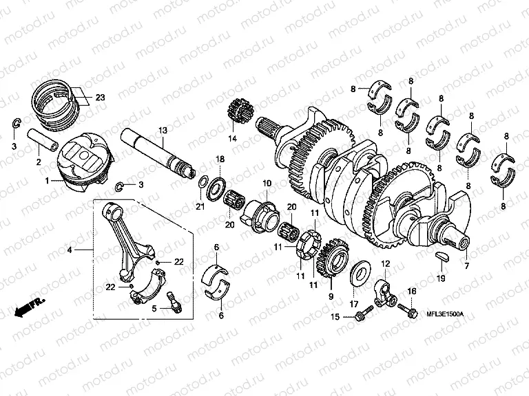 E-15 CRANKSHAFT / PISTON