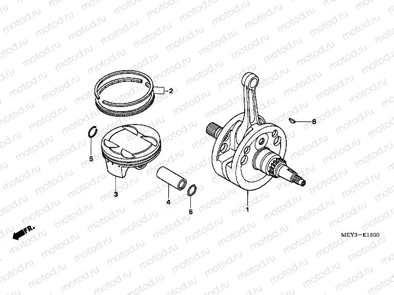 E-15 CRANKSHAFT / PISTON
