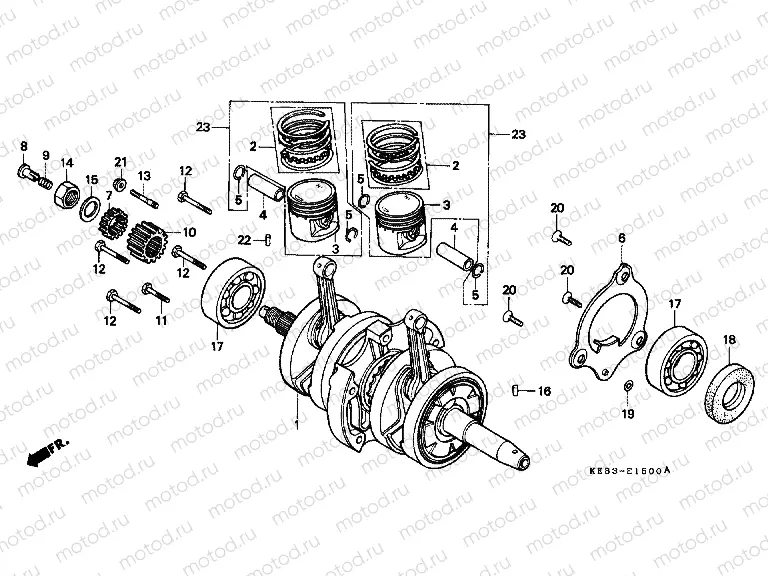 E-15 CRANKSHAFT / PISTON