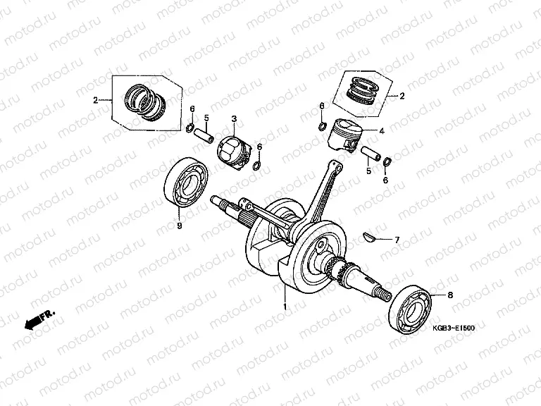 E-15 CRANKSHAFT / PISTON
