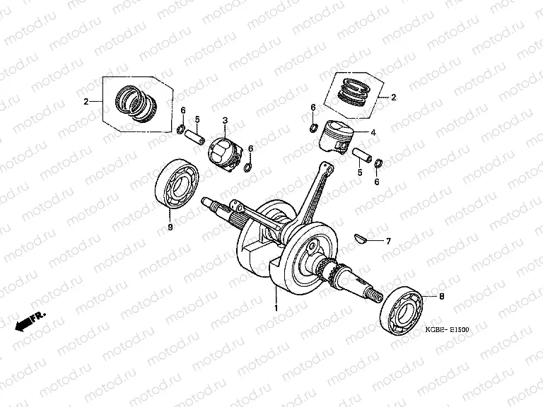 E-15 CRANKSHAFT / PISTON