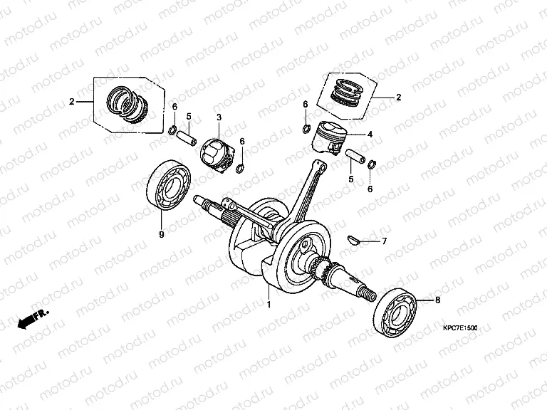 E-15 CRANKSHAFT / PISTON