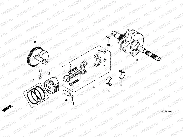 E-15 CRANKSHAFT / PISTON