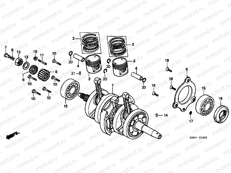 E-15 CRANKSHAFT / PISTON