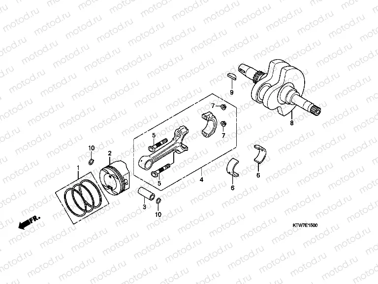 E-15 CRANKSHAFT / PISTON