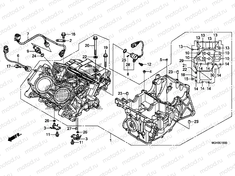 E-15 CRANKSHAFT (VFR1200X)