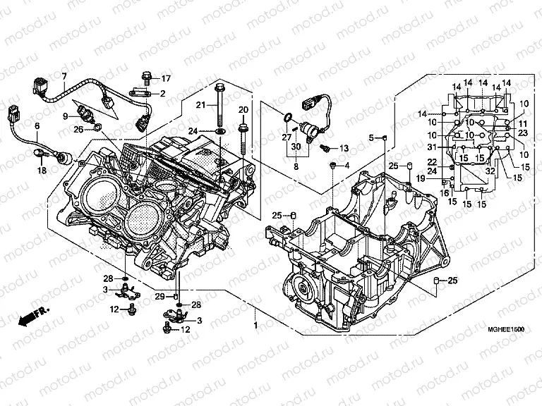 E-15 CRANKSHAFT (VFR1200X / XA / XL)