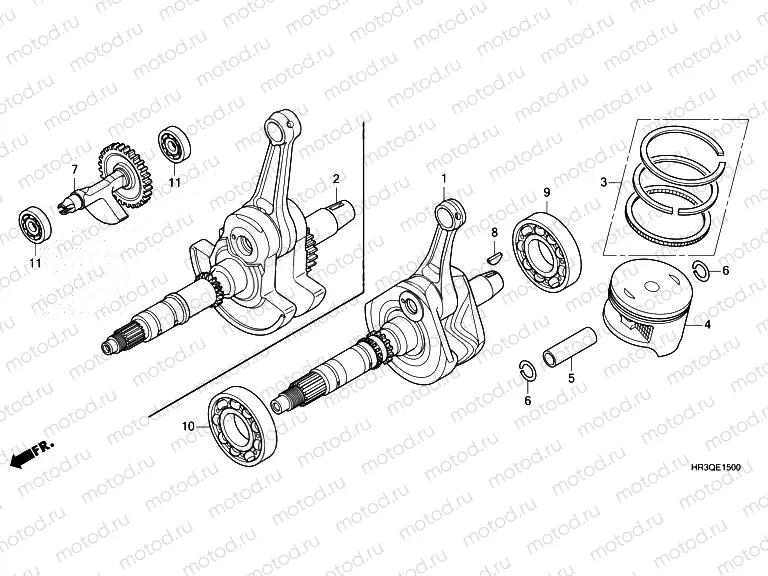 E-15 CRANKSHAFT/PISTON
