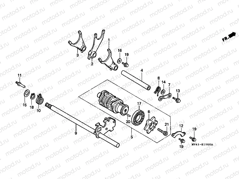 E-15 GEARSHIFT DRUM/GEARSHIFT FORK