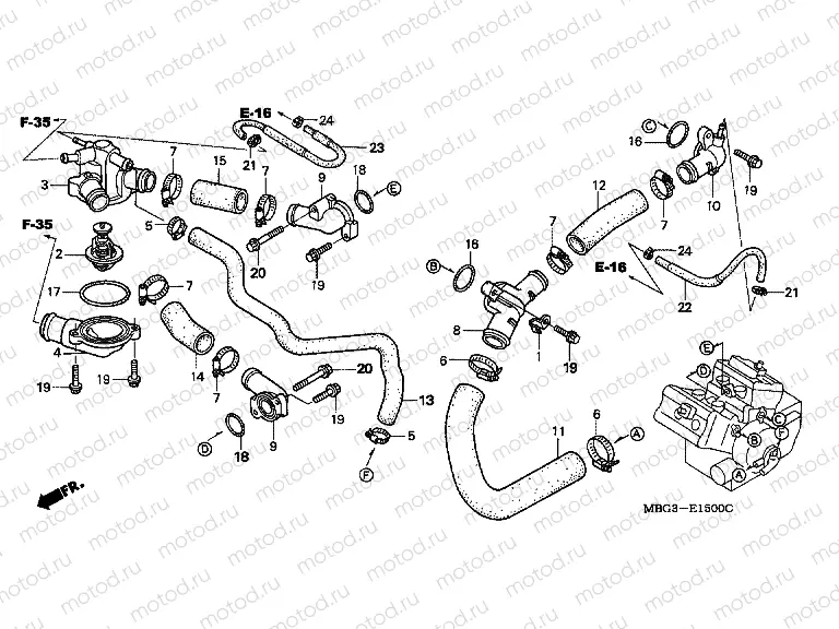 E-15 THERMOSTAT / WATER PIPE