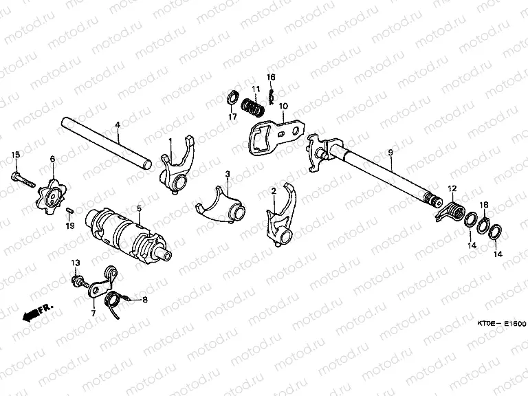 E-15 TRANSMISSION DRUM / CLUTCH FORK