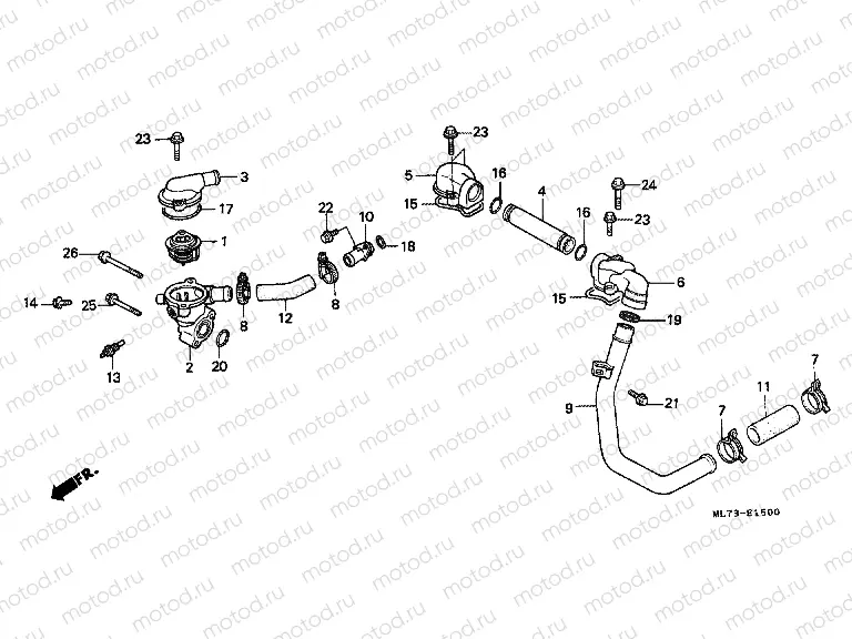 E-15 WATER PIPE / THERMOSTAT
