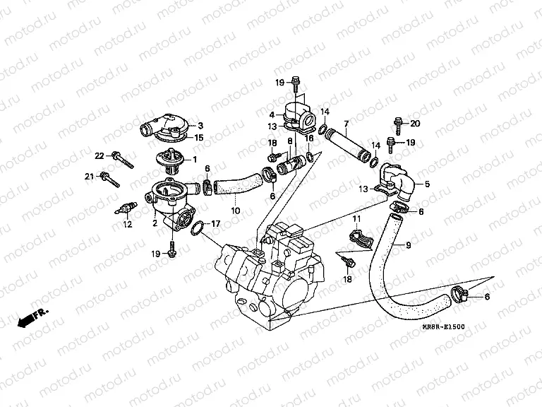 E-15 WATER PIPE / THERMOSTAT