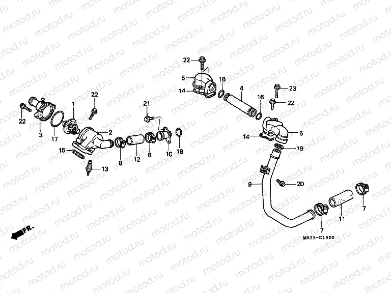 E-15 WATER PUMP / THERMOSTAT