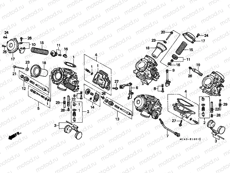 E-16-1 CARBURETOR (PARTS)