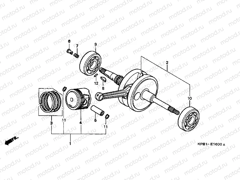 E-16-1 CRANKSHAFT / PISTON (NSS2502) buy cheap online