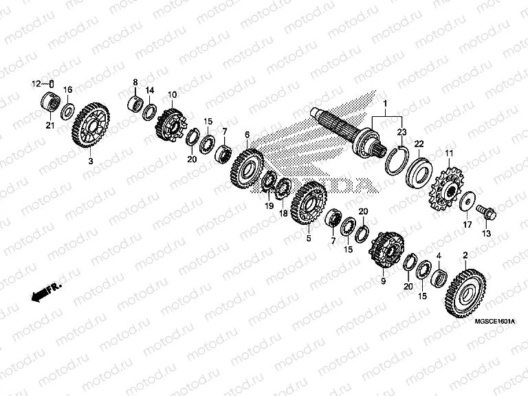 E-16-1 GEARBOX (GEAR SHAFT)