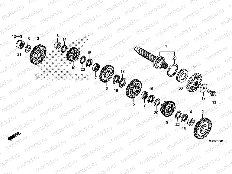 E-16-1 GEARBOX (GEAR SHAFT)