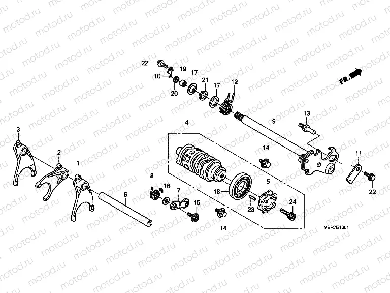 E-16-1 TRANSMISSION DRUM (CBF600S8 / SA8 / N8 / NA8)