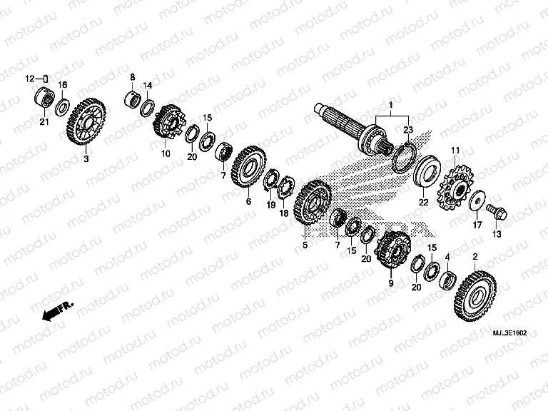 E-16-2 GEARBOX (GEAR SHAFT) (NC700XD / 750XD)