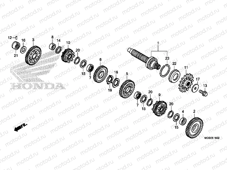 E-16-2 GEARBOX (NC700SD) (GEAR SHAFT)