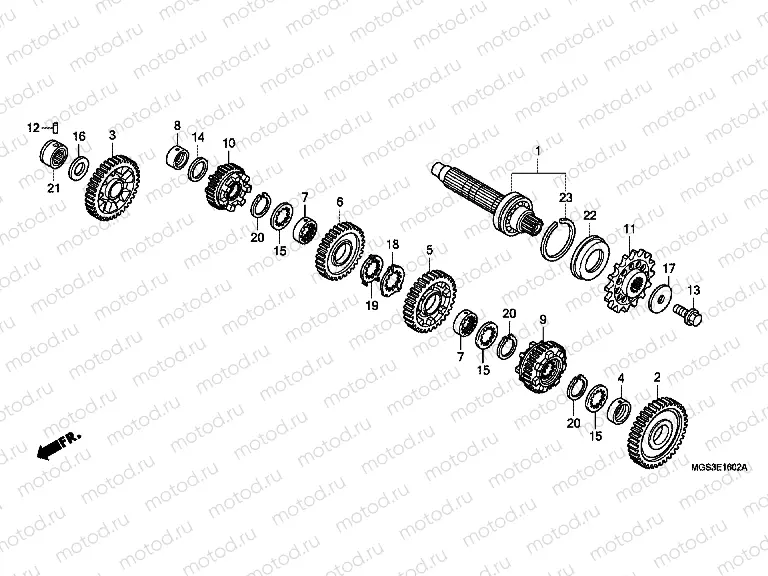 E-16-2 GEARBOX (NC700XD) (GEAR AXLE)